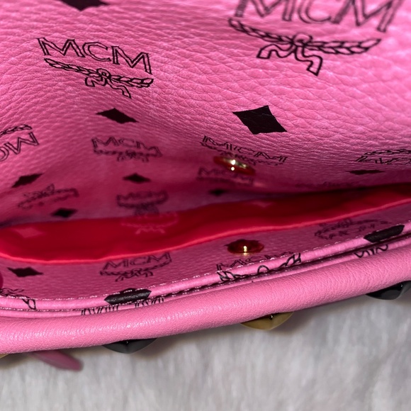 MCM Pink  Backpack Canvas Viseto Studs preowned authentic main image 4